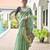 green solid chanderi saree with blouse
