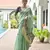 green solid chanderi saree with blouse