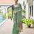 green solid chanderi saree with blouse