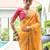 yellow solid chanderi saree with blouse