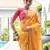 yellow solid chanderi saree with blouse