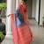 blue solid tussar silk saree with blouse