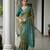 green solid tussar silk saree with blouse