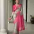 pink solid tussar silk saree with blouse