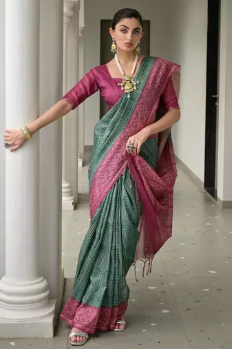 wine solid tussar silk saree with blouse