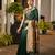 green solid raw silk blend saree with blouse