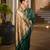 green solid raw silk blend saree with blouse
