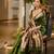 parrot green solid raw silk blend saree with blouse