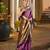 purple solid raw silk blend saree with blouse