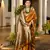 gold solid raw silk blend saree with blouse