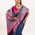 Blue solid silk blend saree with blouse