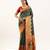 Green solid silk blend saree with blouse