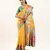 Yellow solid silk blend saree with blouse