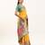 Yellow solid silk blend saree with blouse
