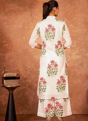 red cotton hand block print salwar kameez 3