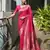 Pink solid silk blend saree with blouse