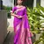Purple solid silk blend saree with blouse
