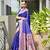 Blue solid silk blend saree with blouse