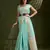 aqua blue solid tissue saree with blouse