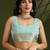 aqua blue solid tissue saree with blouse