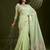 green solid tissue saree with blouse