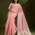 peach solid tissue saree with blouse