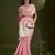 pink solid tissue saree with blouse