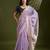 lavender solid blended cotton saree with blouse