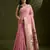 pink solid blended cotton saree with blouse