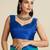 blue solid raw silk blend saree with blouse