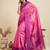 pink solid raw silk blend saree with blouse