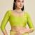 Green solid silk blend saree with blouse