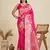 Pink solid silk blend saree with blouse
