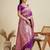 Purple solid silk blend saree with blouse