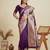 Wine solid silk blend saree with blouse
