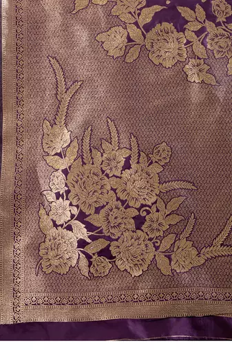 Wine solid silk blend saree with blouse