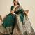 Green solid silk blend saree with blouse