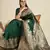 Green solid silk blend saree with blouse