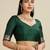 Green solid silk blend saree with blouse