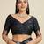 Black solid silk blend saree with blouse