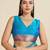 Blue solid silk blend saree with blouse