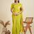 Green solid silk blend saree with blouse