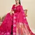 Pink solid silk blend saree with blouse