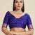 Royal blue solid silk blend saree with blouse