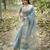 blue solid silk blend saree with blouse