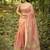 peach solid silk blend saree with blouse
