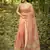 peach solid silk blend saree with blouse