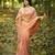 peach solid silk blend saree with blouse