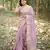 purple solid silk blend saree with blouse