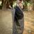 black solid raw silk blend saree with blouse